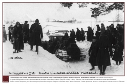 1929 - In 1920ies the Estonian Defence Forces founded the Northern and Southern practice camps at Pechory County. The drills were conducted also in wintertime. Winter drill at Obinitsa.  
Photo: Collection of Nikolai Gavrilov
