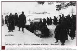 1929 - In 1920ies the Estonian Defence Forces founded the Northern and Southern practice camps at Pechory County. The drills were conducted also in wintertime. Winter drill at Obinitsa.  
Photo: Collection of Nikolai Gavrilov