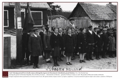 1938 - During the period of Estonian Republic, the activities of unions ‒  characteristic of Estonia ‒ spread to Pechory County as well. The parade of Brownie Guides at Izborsk.
Photo: Collection of Ahto Raudoja